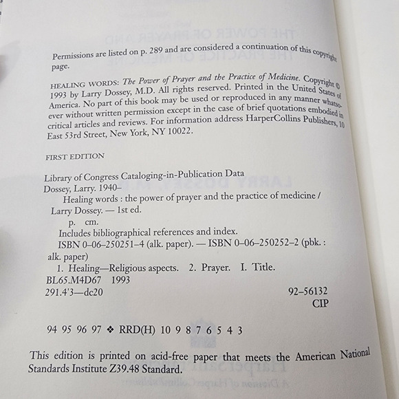 Healing Words The Power of Prayer and the Practice of Medicine by Larry Dossey - Picture 7 of 7